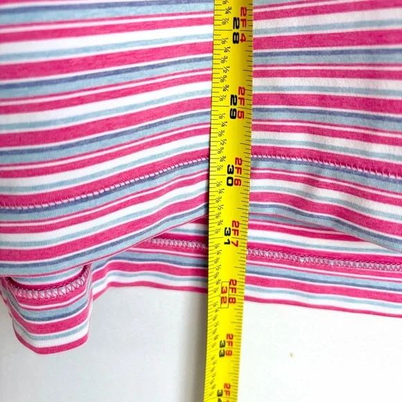 Peter Millar Summer Comfort Golf Polo Men Sz L Blue White Pink Stripe Preppy EUC - Picture 10 of 15